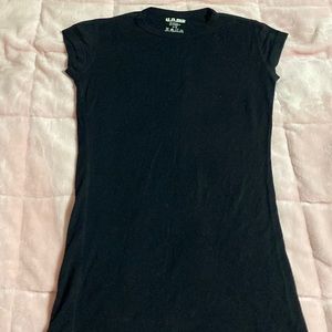 Size Small. Black tee.